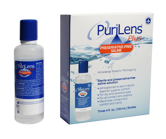 PuriLens Plus Preservative-Free Saline 120ml (4 fl. oz.) 3 Pack