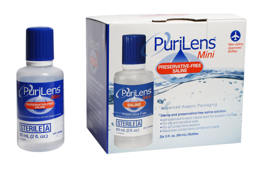 PuriLens Mini Preservative-Free Saline 60ml (2 fl. oz.) 6 Pack